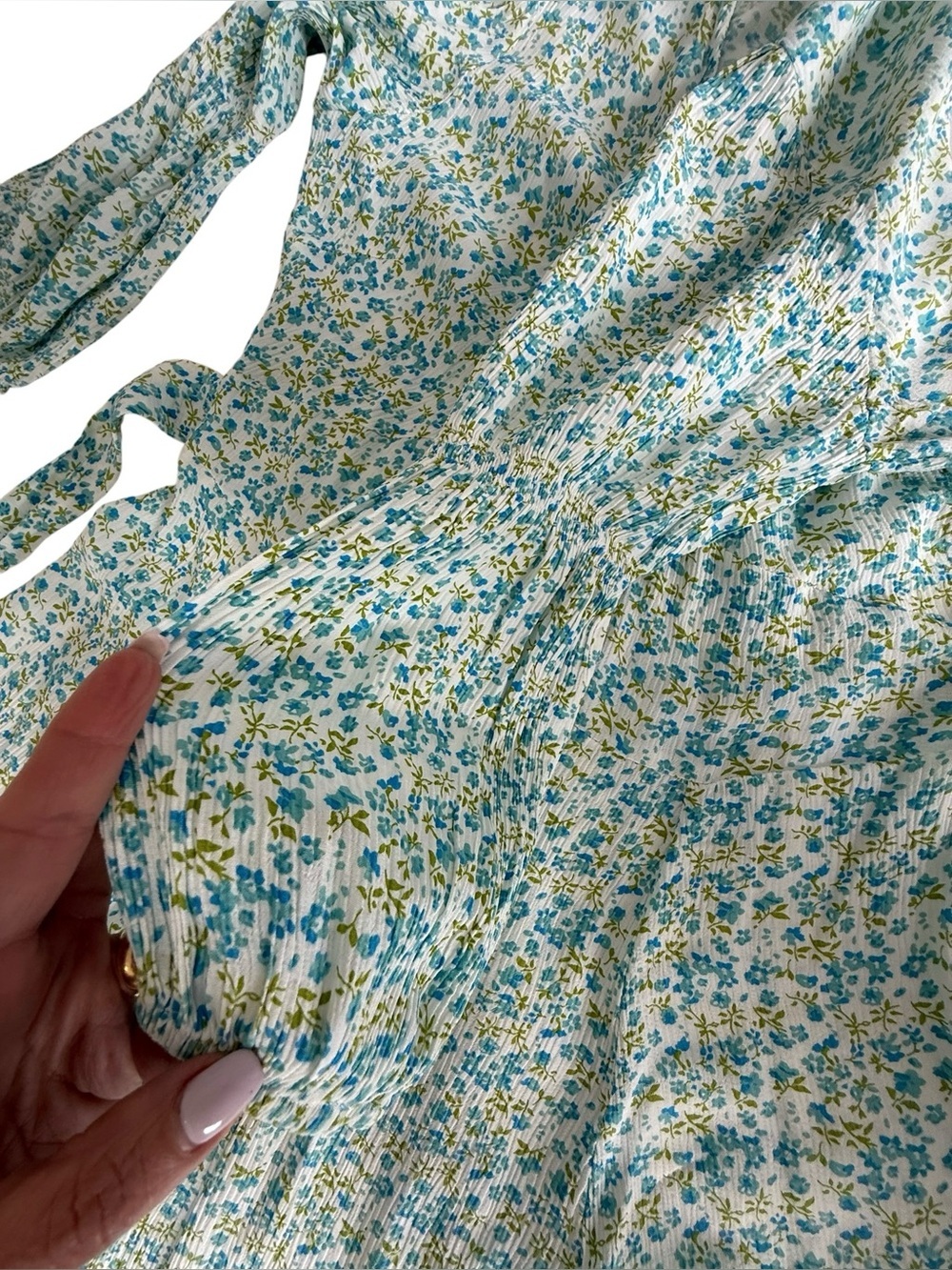Faithfull The Brand Maud Midi Dress Tilde Floral Print Blue White Rayon Size 6 M - Picture 8 of 16